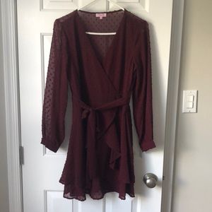 NWOT Pink Lily medium maroon dress.